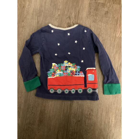 Mini Boden Holiday Christmas Train Appliqué Shirt Size 2-3 - Picture 2 of 4